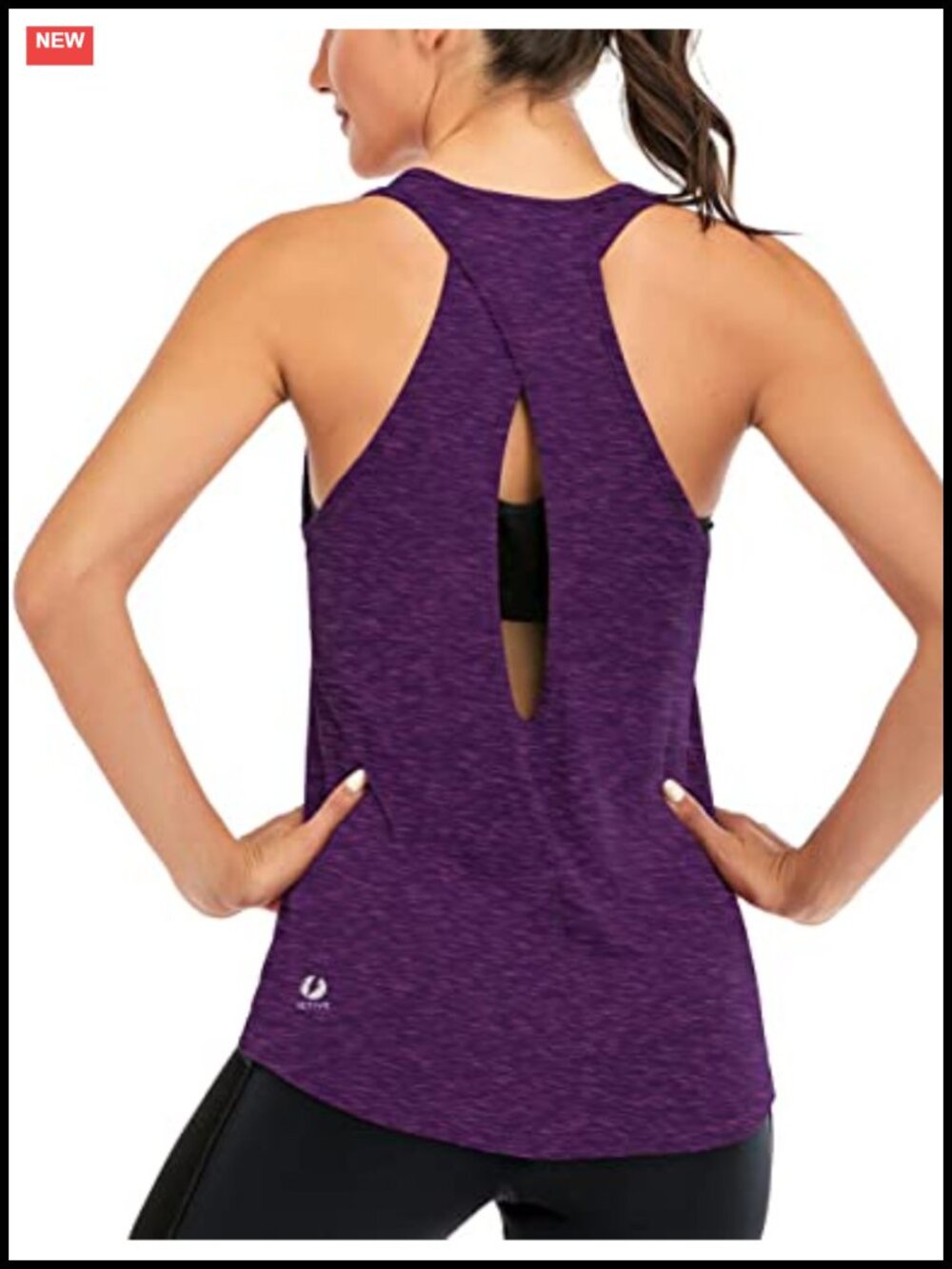 Fihapyli Cross Backless Workout Tank Top Scoop Neck Racerback Yoga Running
